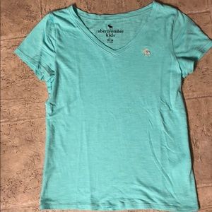 ABERCROMBIE kids v-neck tee. Mint color. Sz 13/14